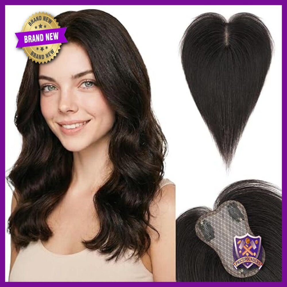 Human Hair Topper 8x11cm Clip-In Lace Base for Thinning Hair